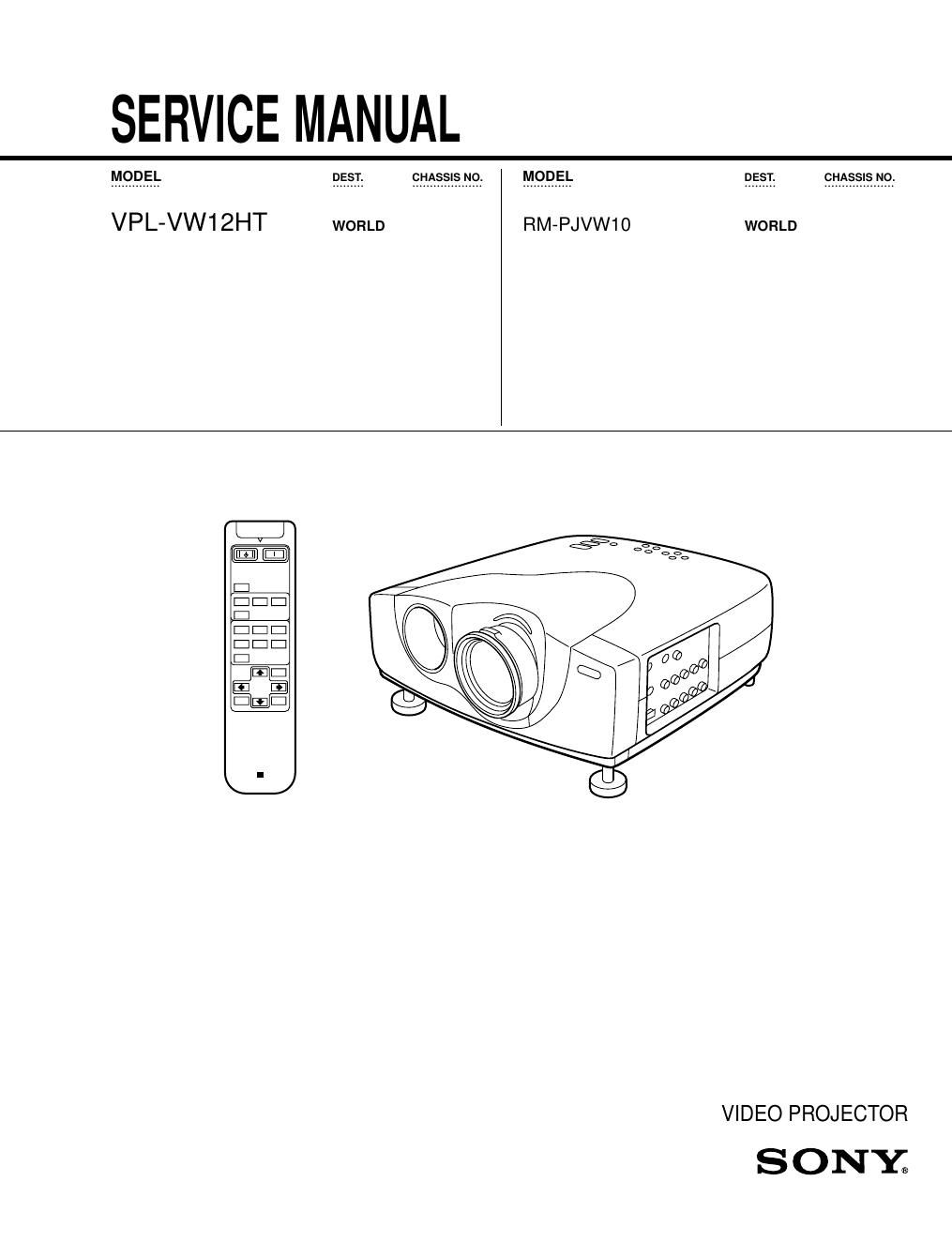 sony rm pjvw 10 service manual