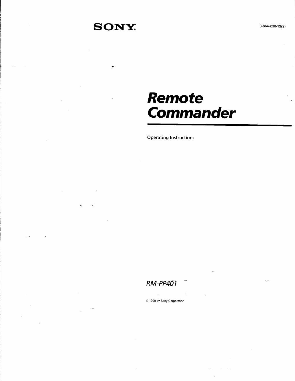 sony rm pp 401 owners manual