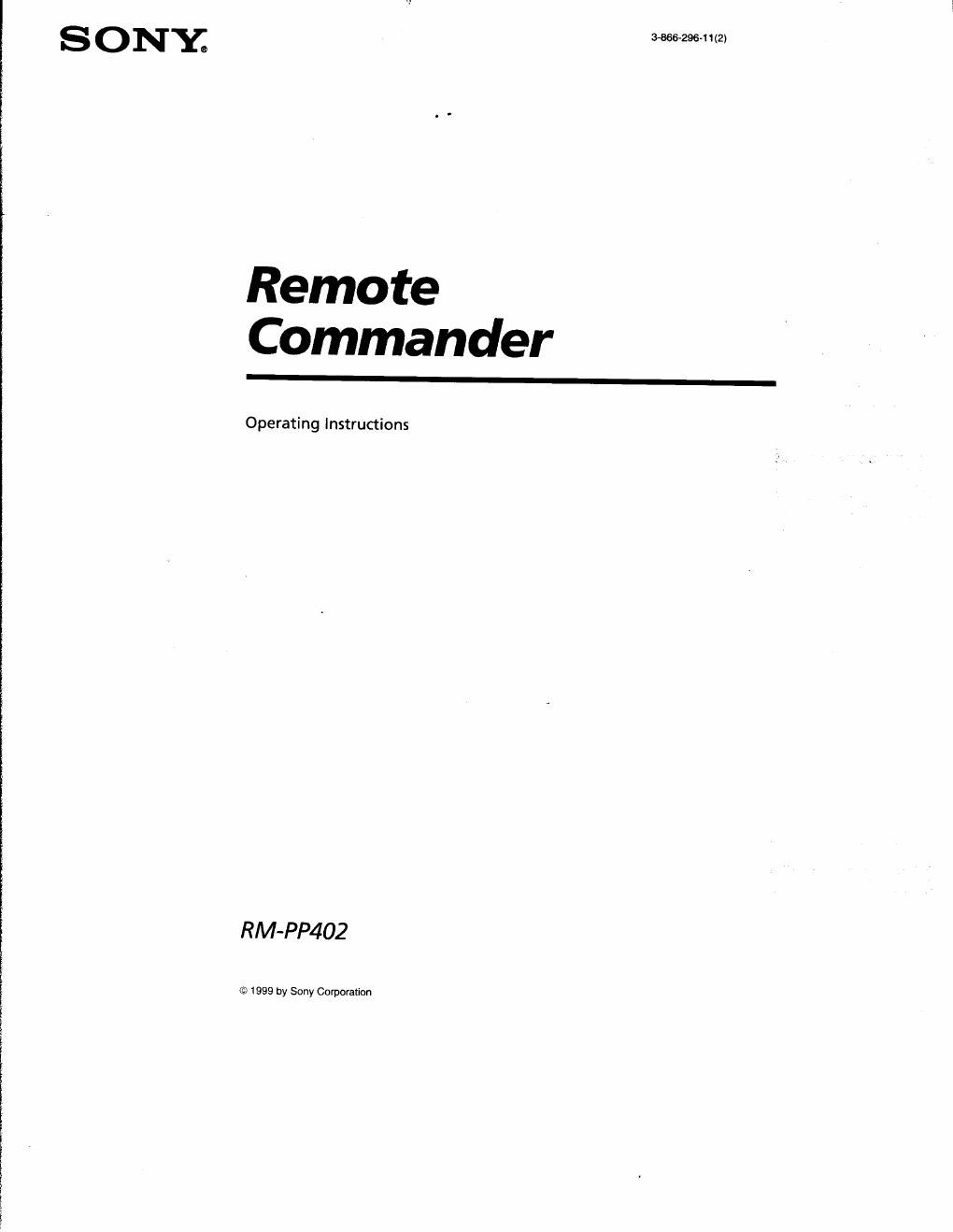 sony rm pp 402 owners manual