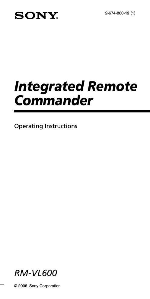 sony rm vl 600 owners manual