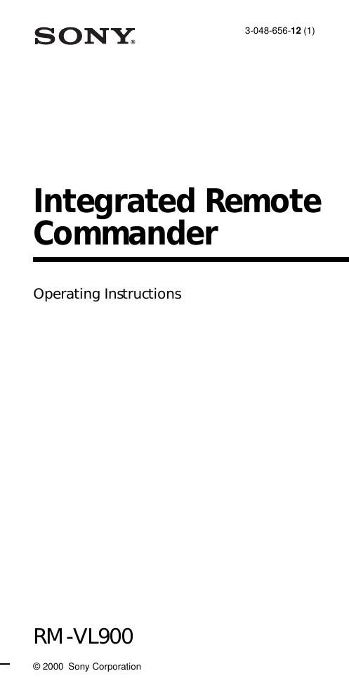 sony rm vl 900 owners manual