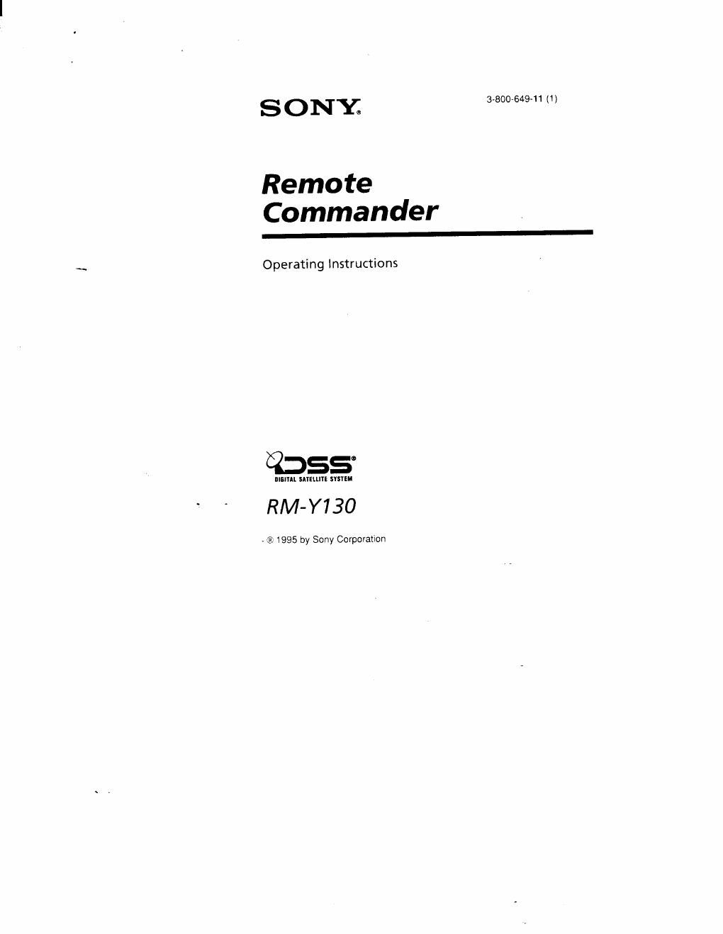 sony rm y 130 owners manual