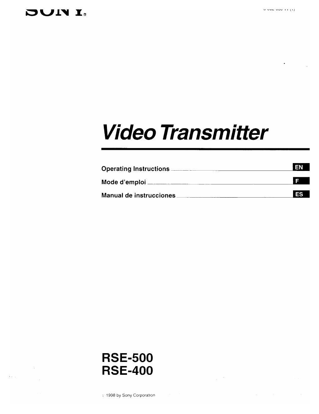 sony rse 400 service manual