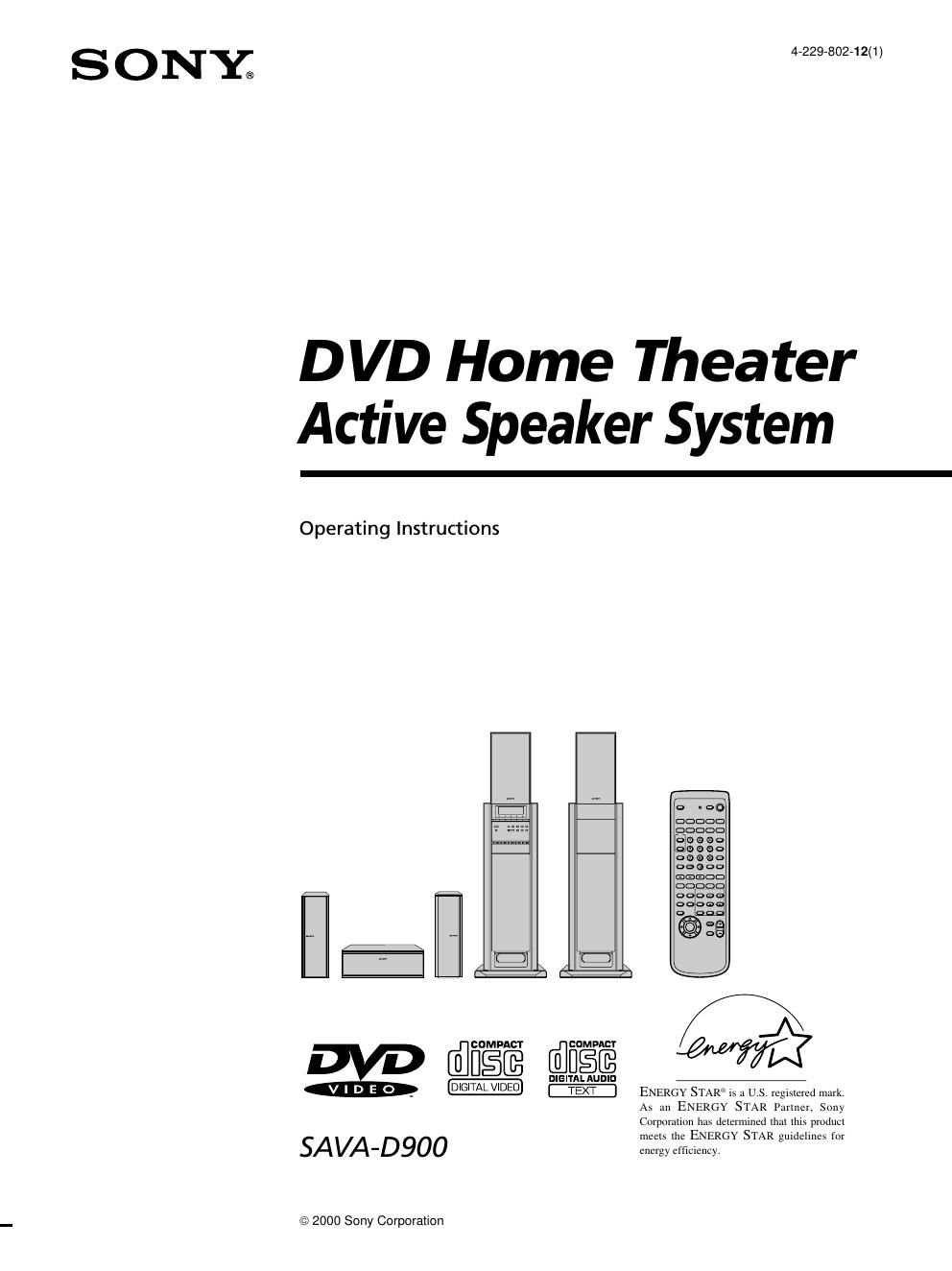 sony savad 900 owners manual