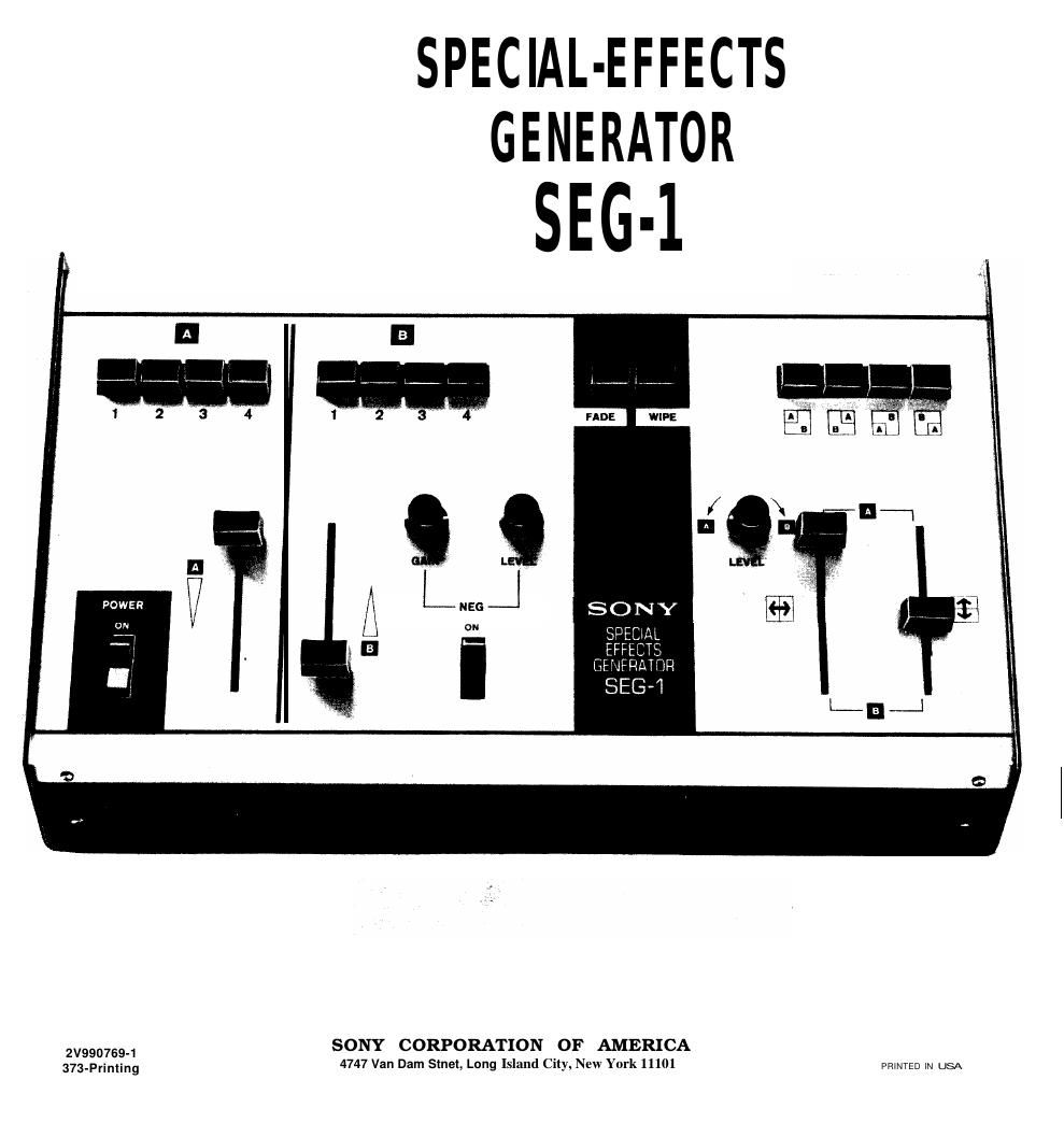 sony seg 1 service manual