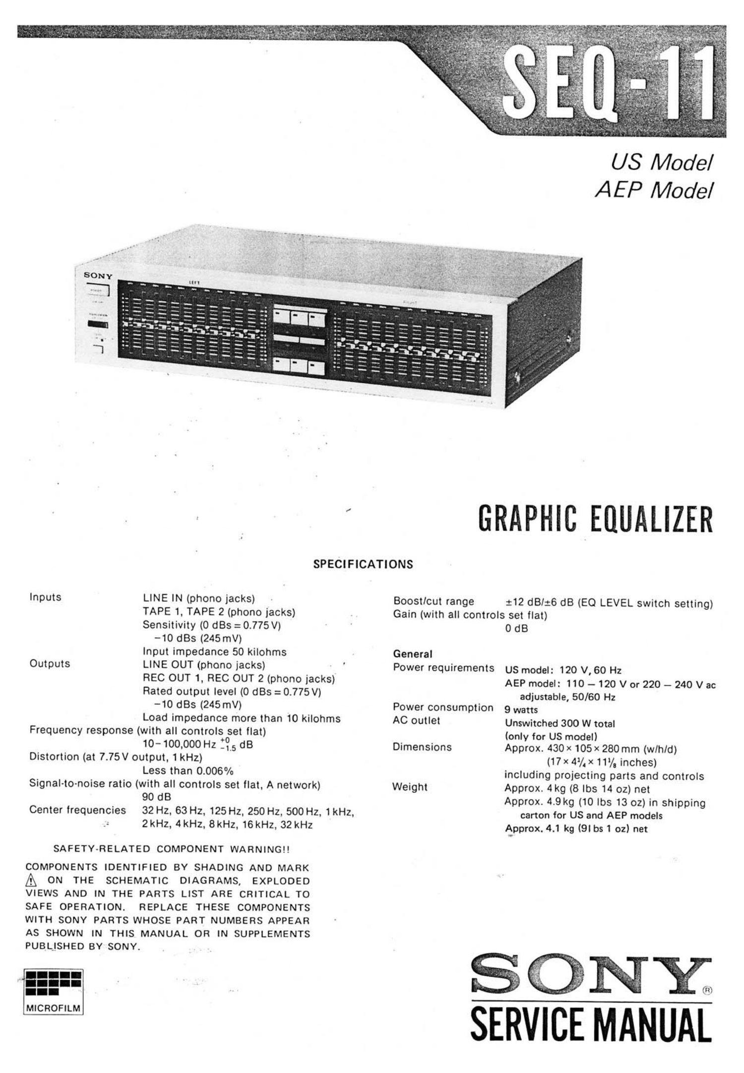 sony seq 11 service manual