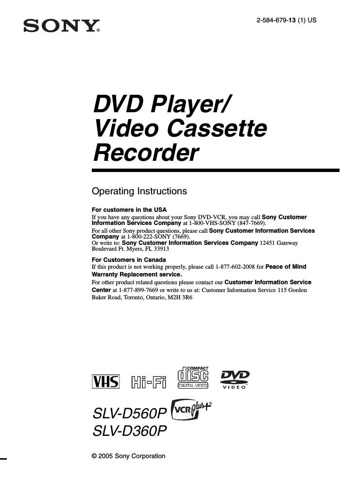 sony slv d 360 p owners manual