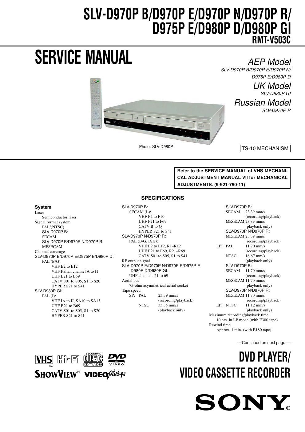 sony slv d 970 p service manual