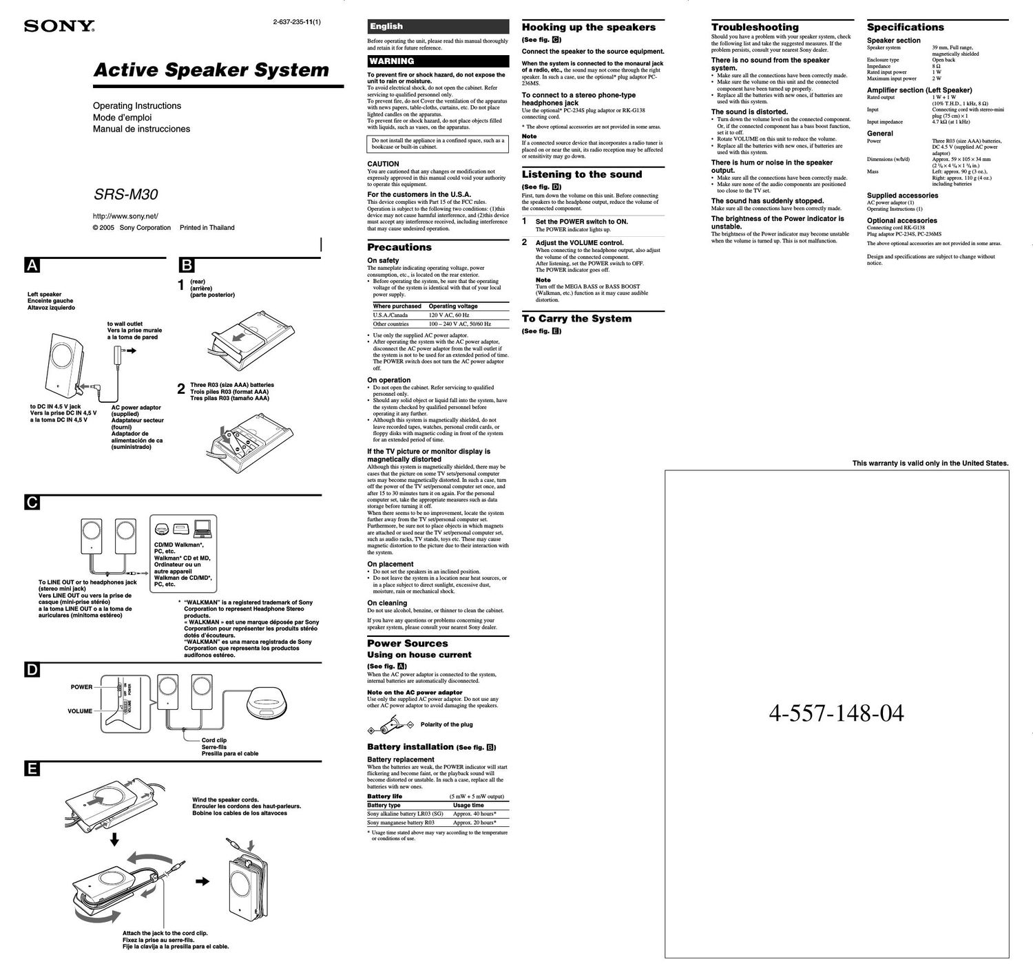 sony srs m 30 owners manual