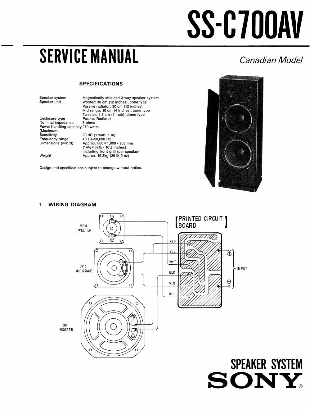 sony ss c 700 av service manual