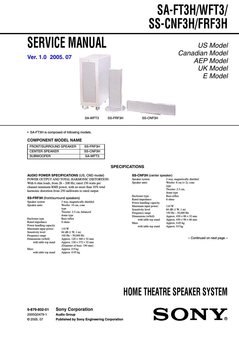 sony ss cnf 3 h service manual