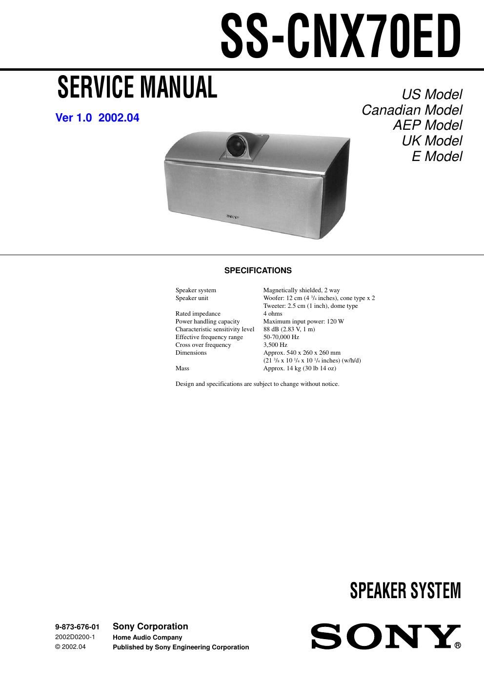 sony ss cnx 70 ed service manual