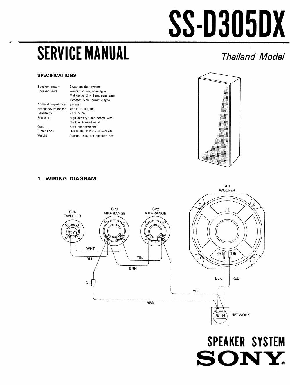 sony ss d 305 dx service manual