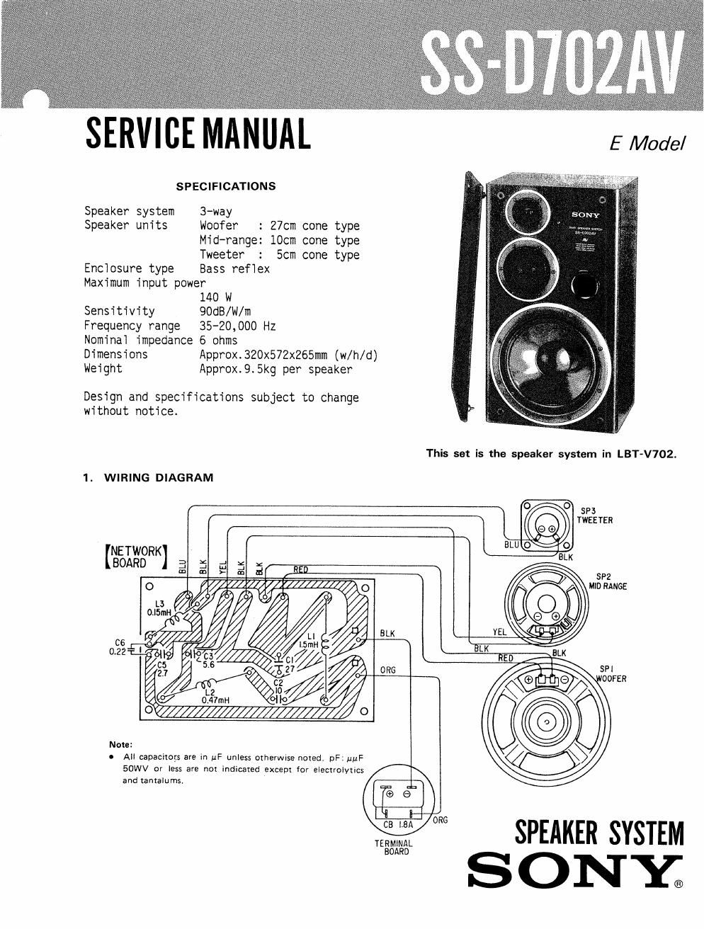 sony ss d 702 av service manual
