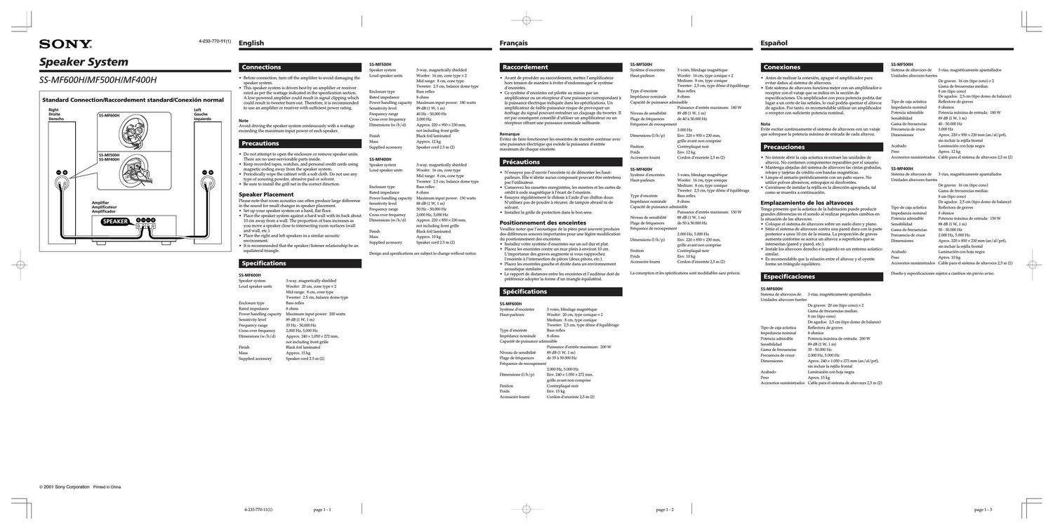 sony ss mf 400 h owners manual