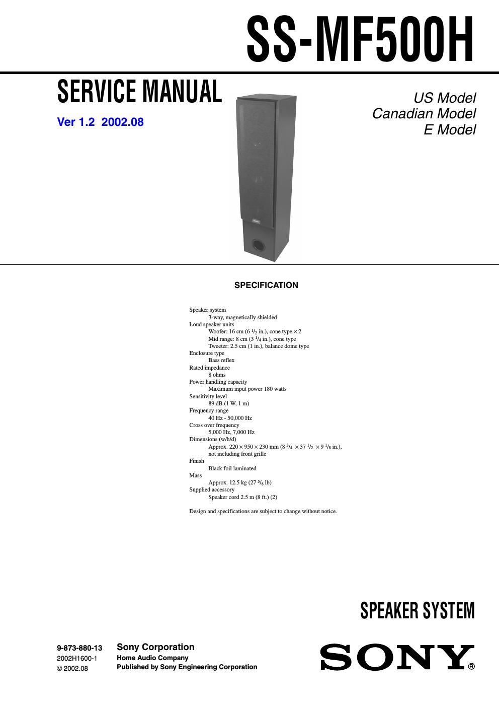 sony ss mf 500 h service manual