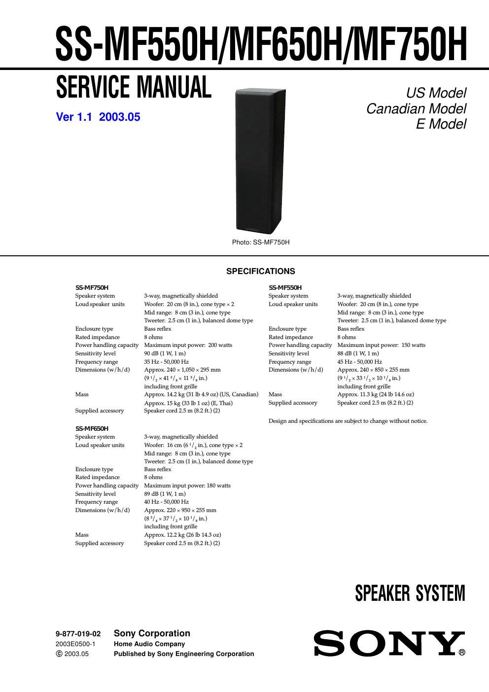 sony ss mf 550 h service manual