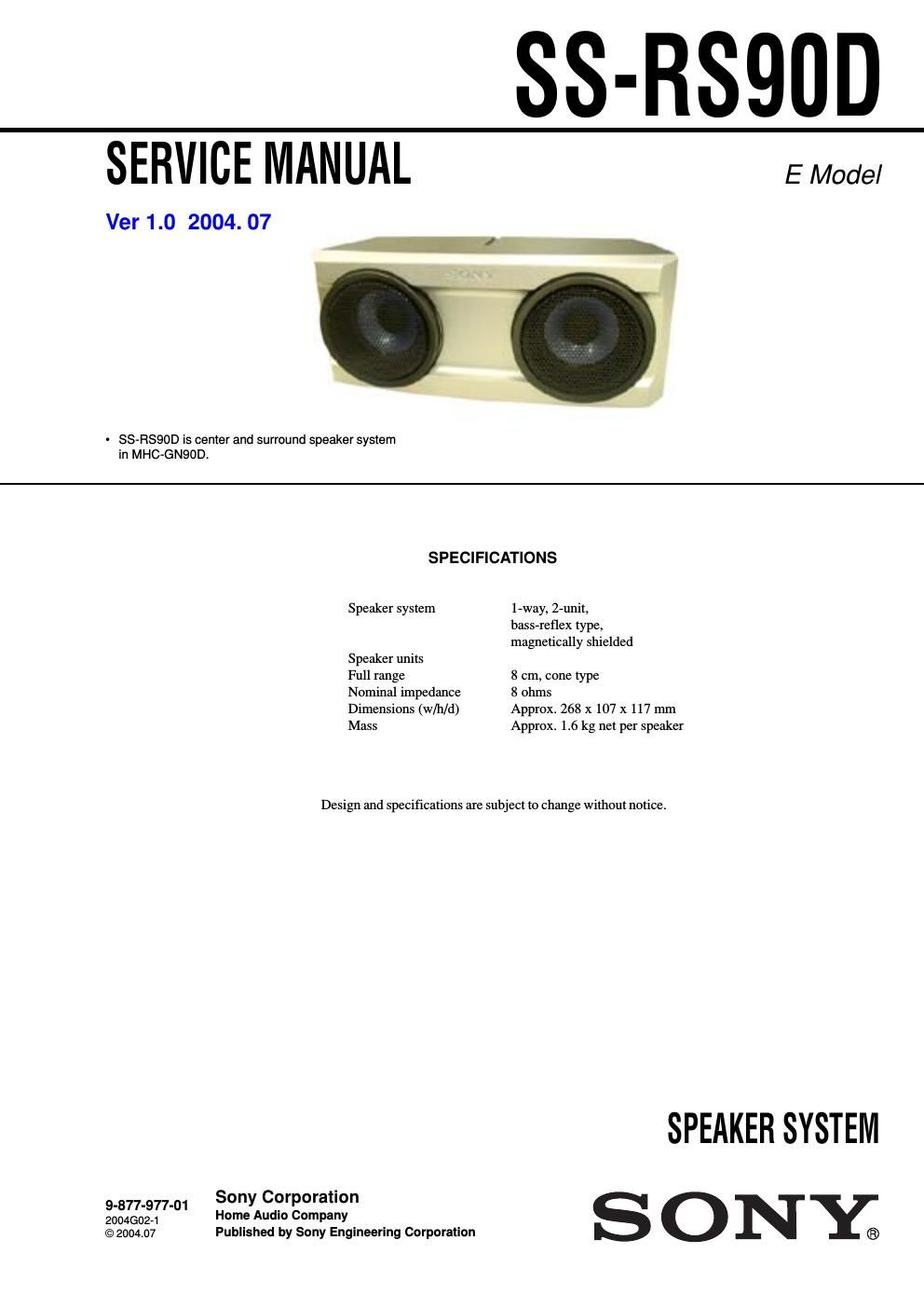 sony ss rs 90 d service manual