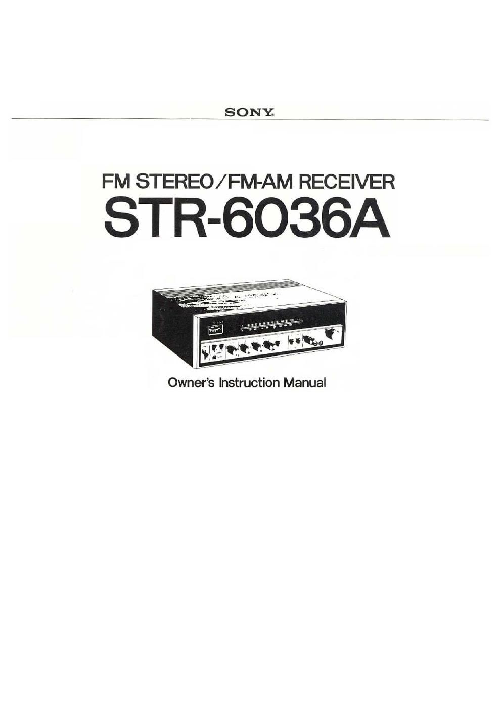Sony STR 6036A Owners Manual
