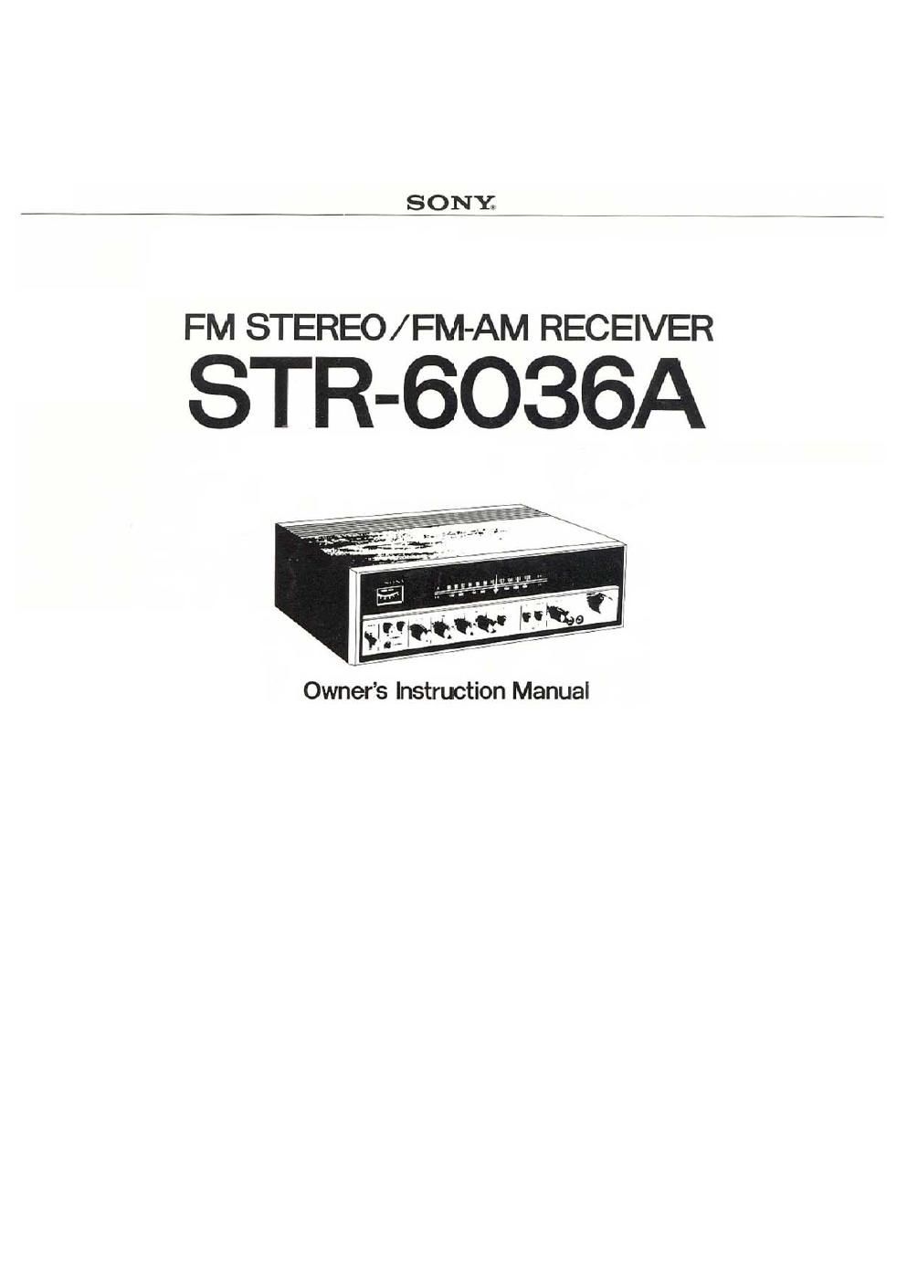 Sony STR 6036A Owners Manual