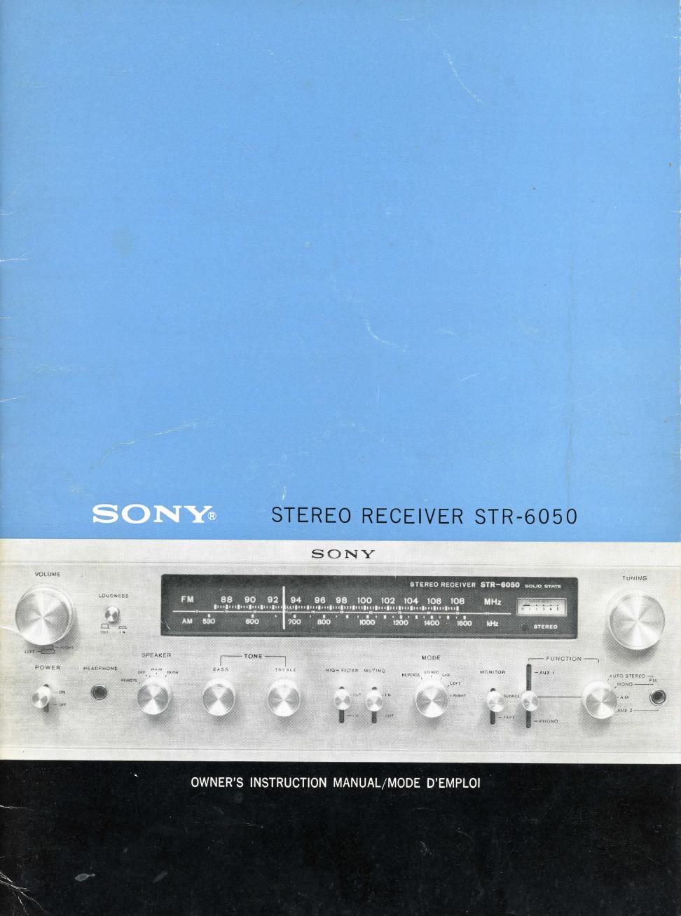 Sony STR 6050 Owners Manual
