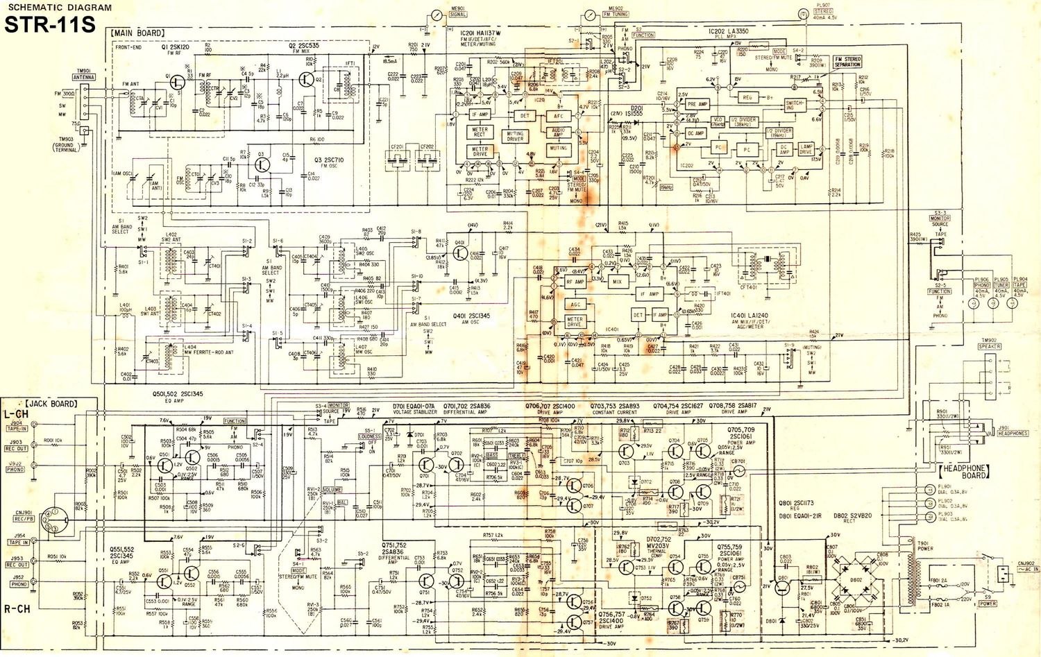 sony str 11s bx 1000 schematic