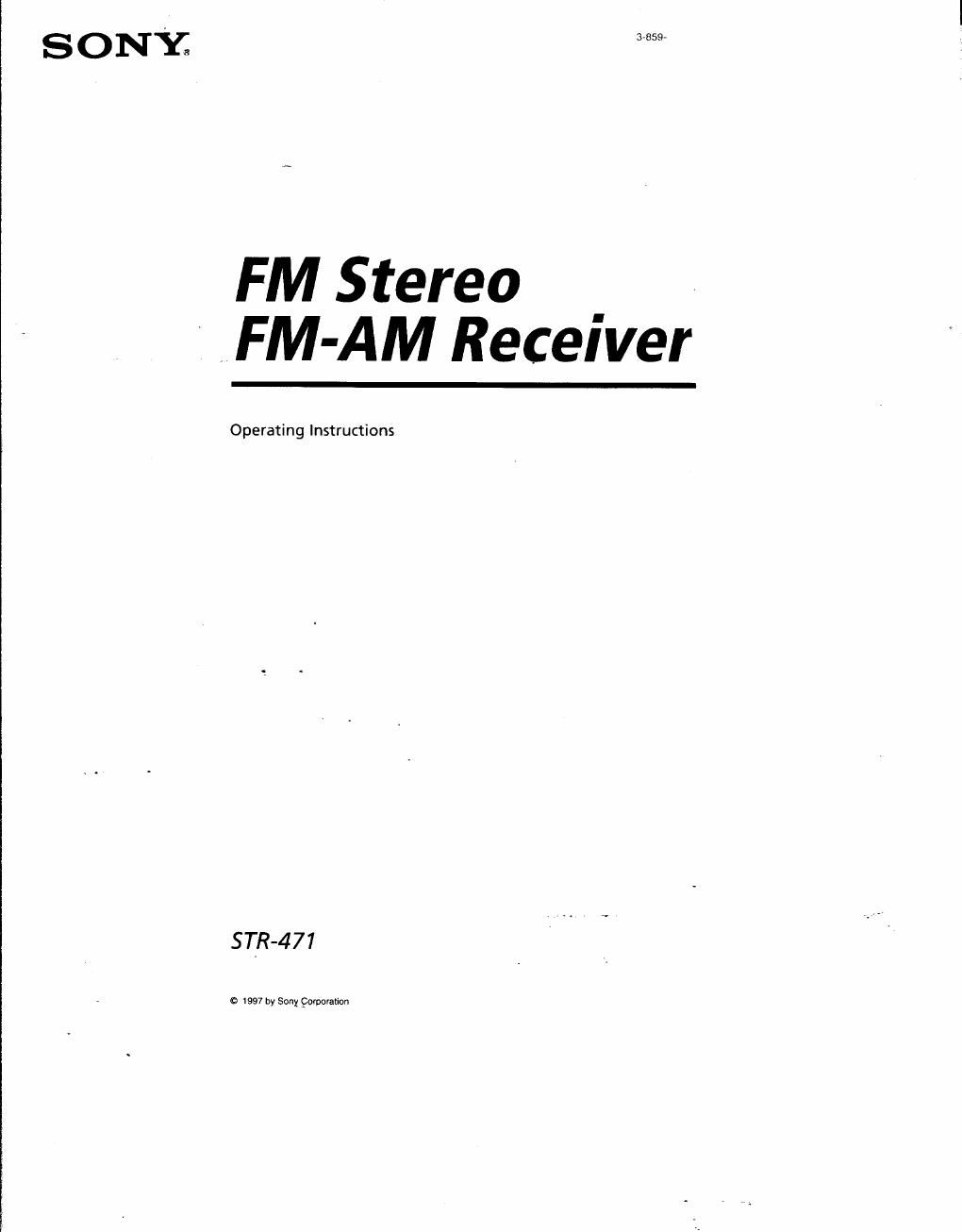 sony str 471 owners manual
