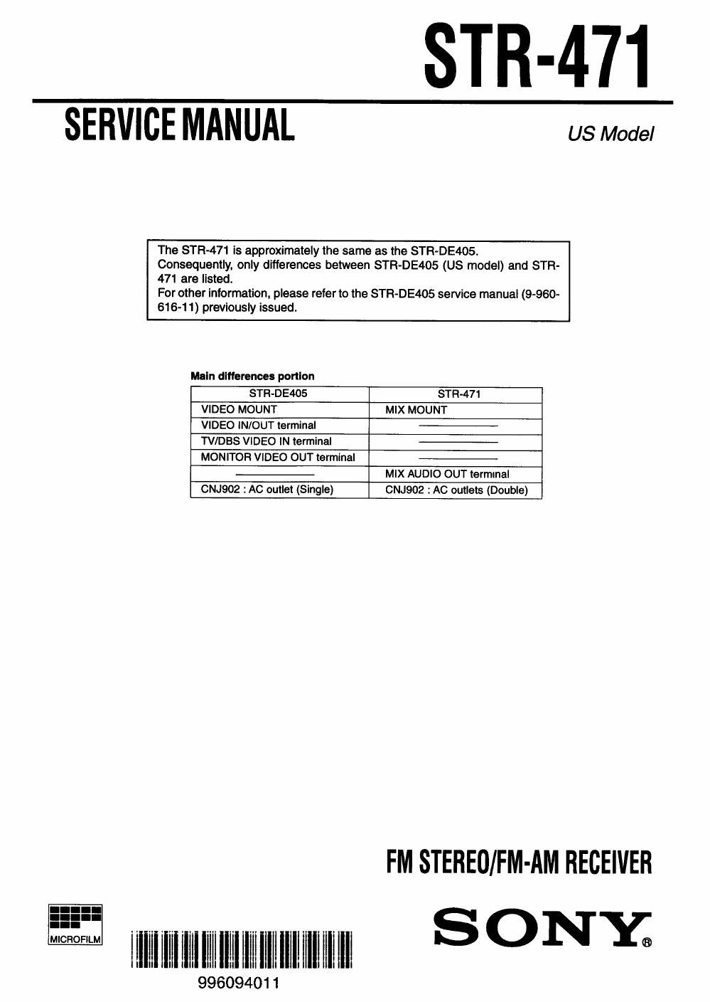 sony str 471 service manual