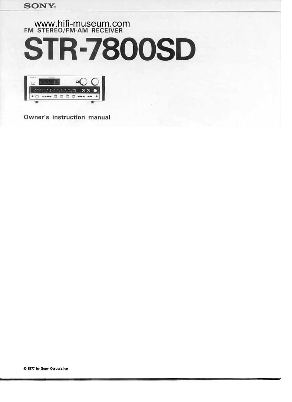 sony str 7800 sd owners manual