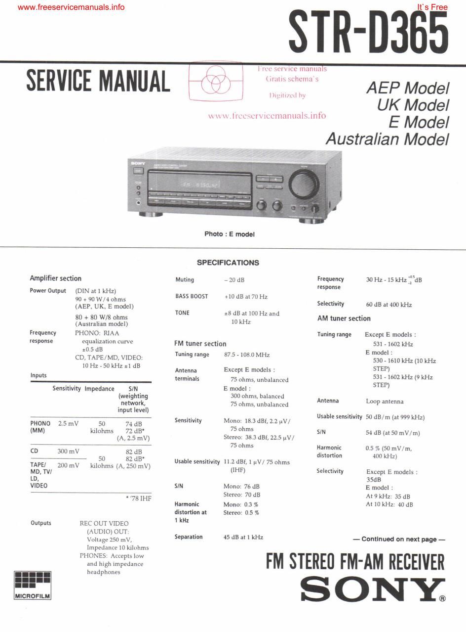 sony str d 365 rec service manual