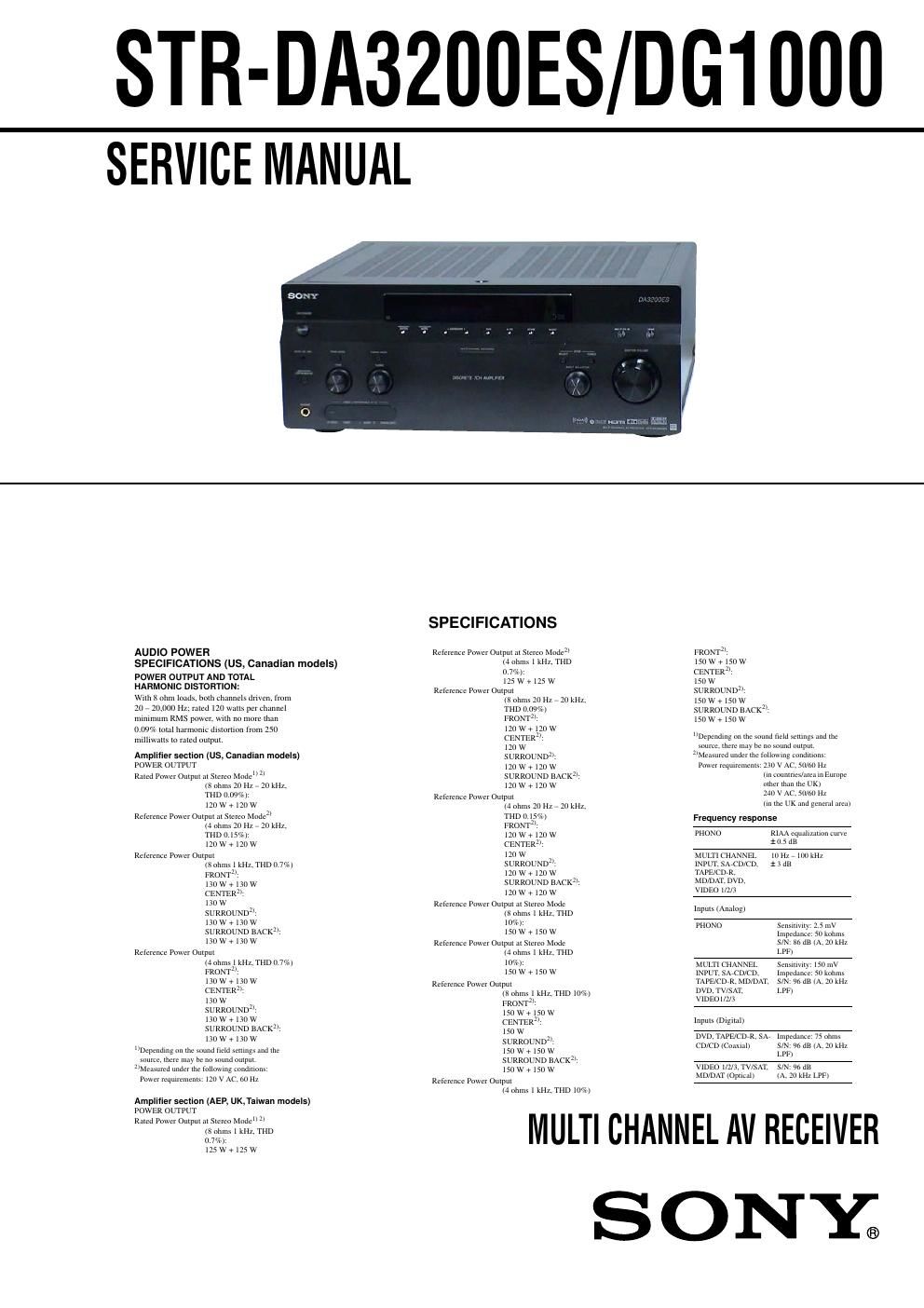 sony str da 3200 es service manual