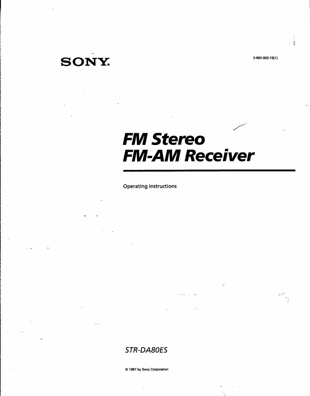 sony str da 80 es owners manual