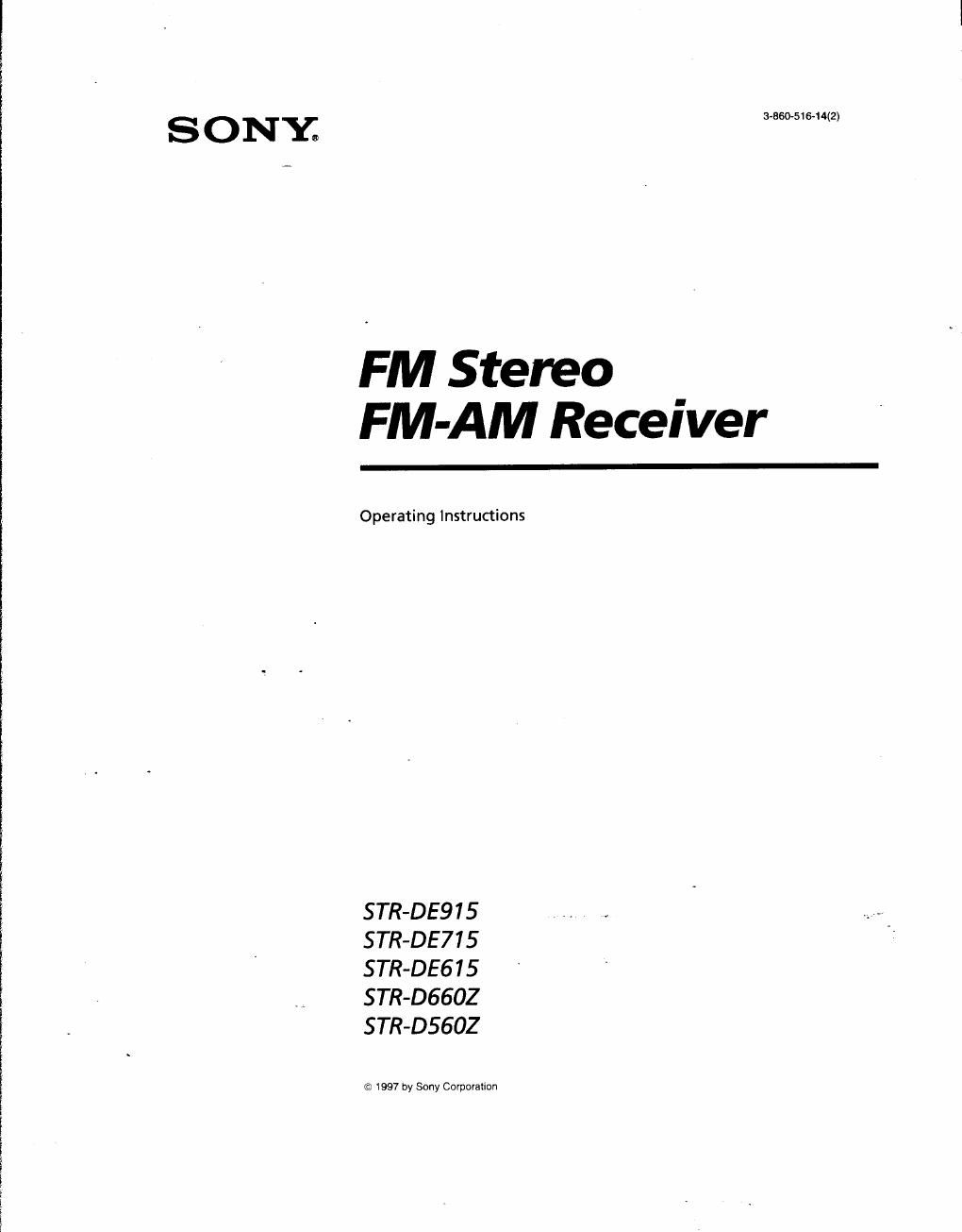 Sony STR de 615 Owners Manual