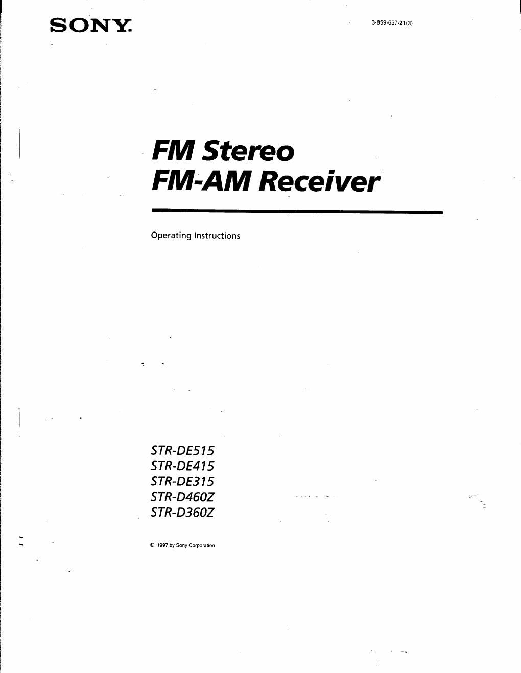 sony str de 515 owners manual