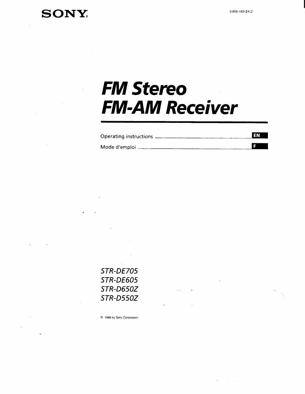 sony str de 705 owners manual