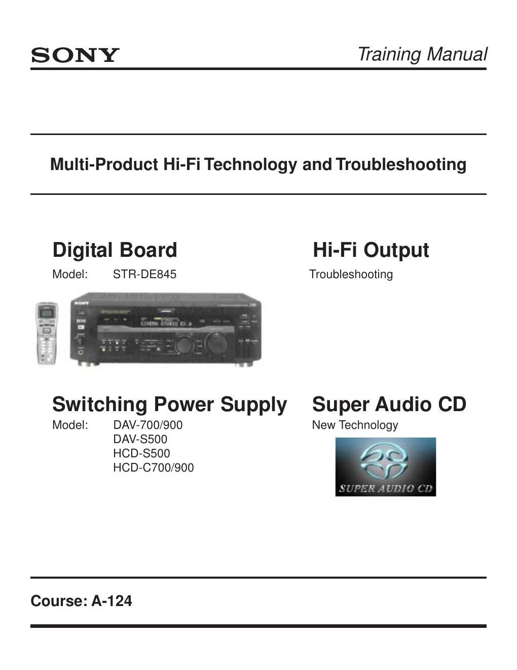 sony str de 845 service manual