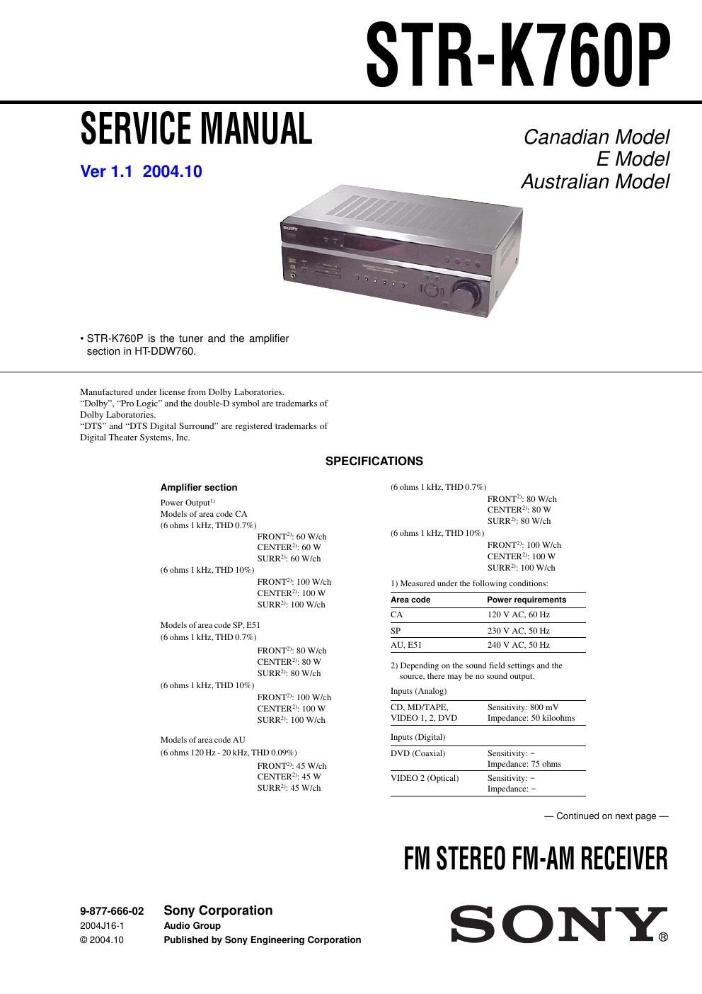 sony str k 760 p service manual