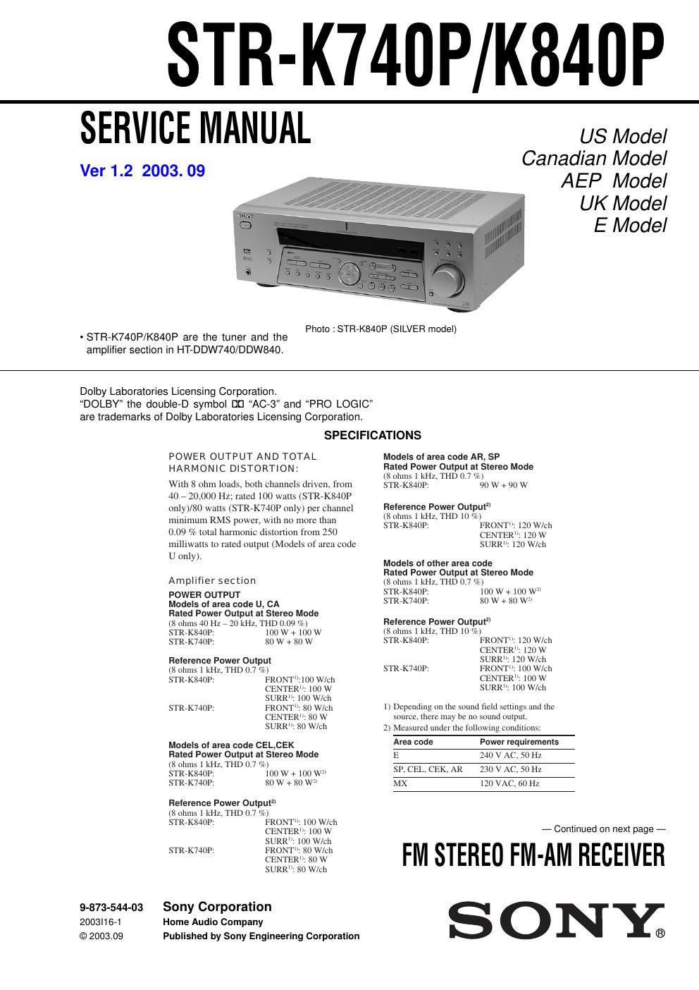 sony str k 840 p service manual