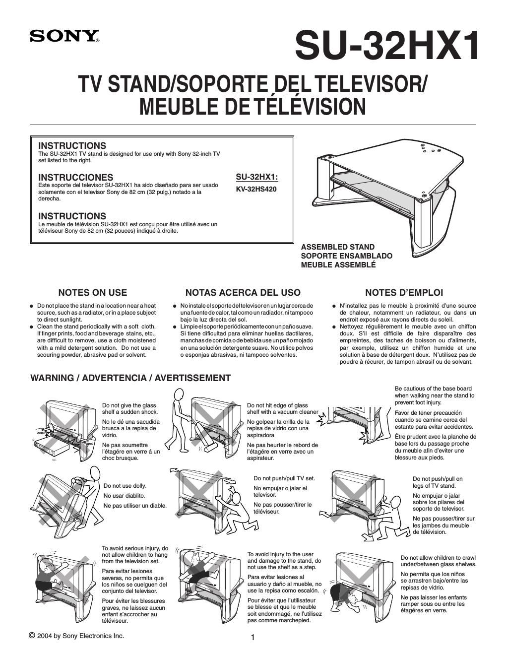 sony su 32 hx1 owners manual