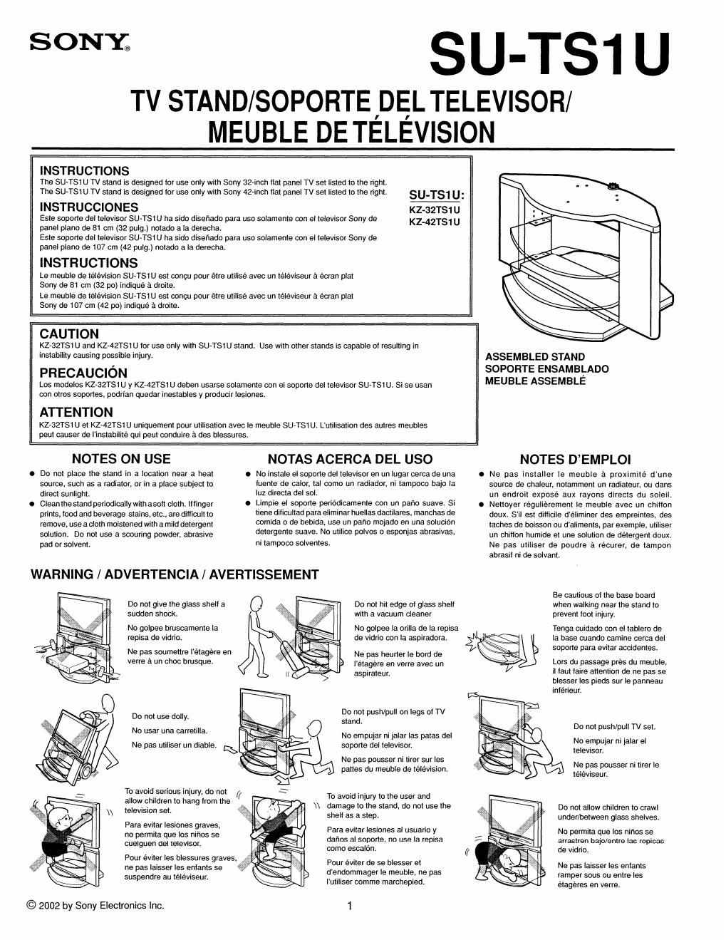 sony su ts 1 u owners manual
