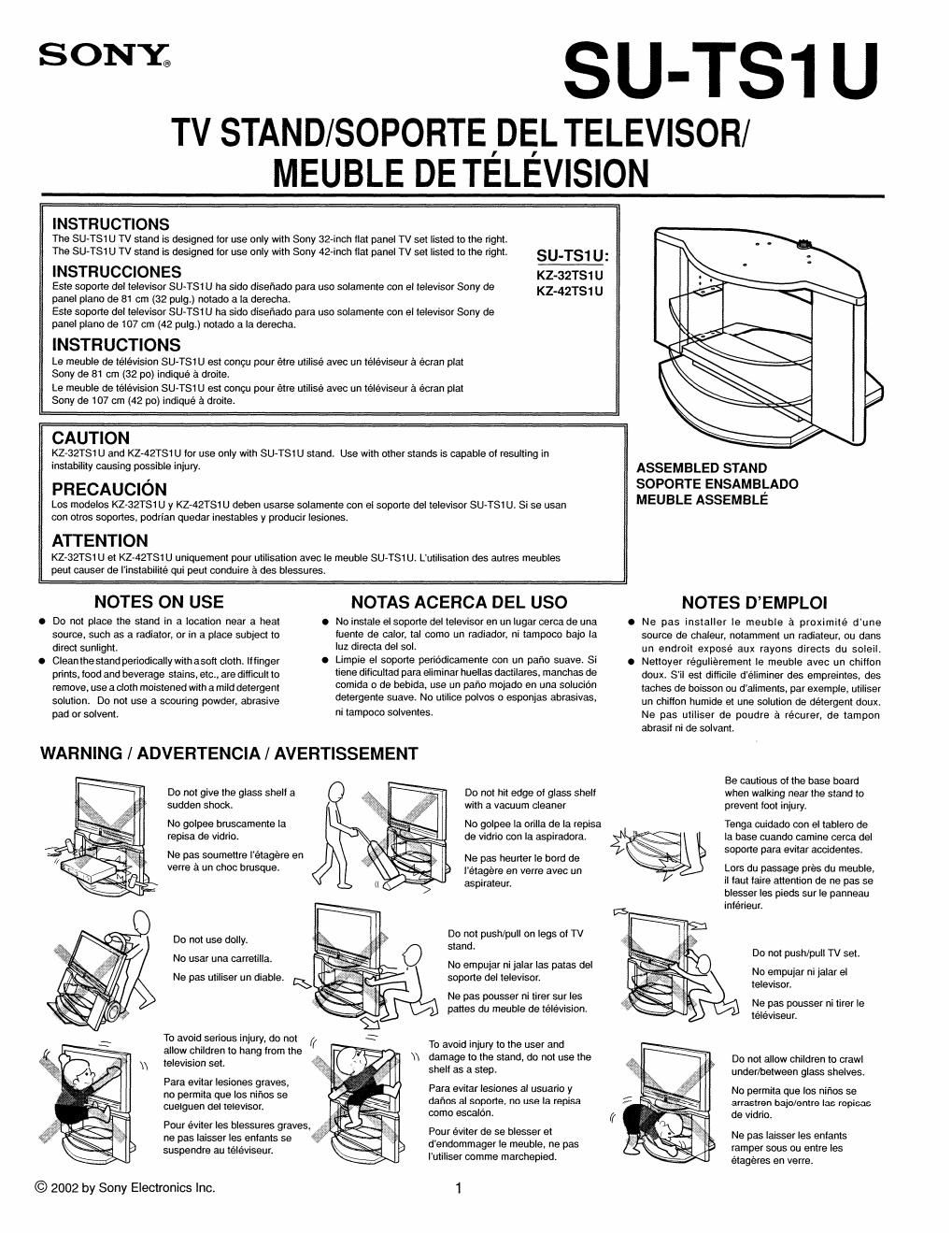 sony su ts 1 u owners manual