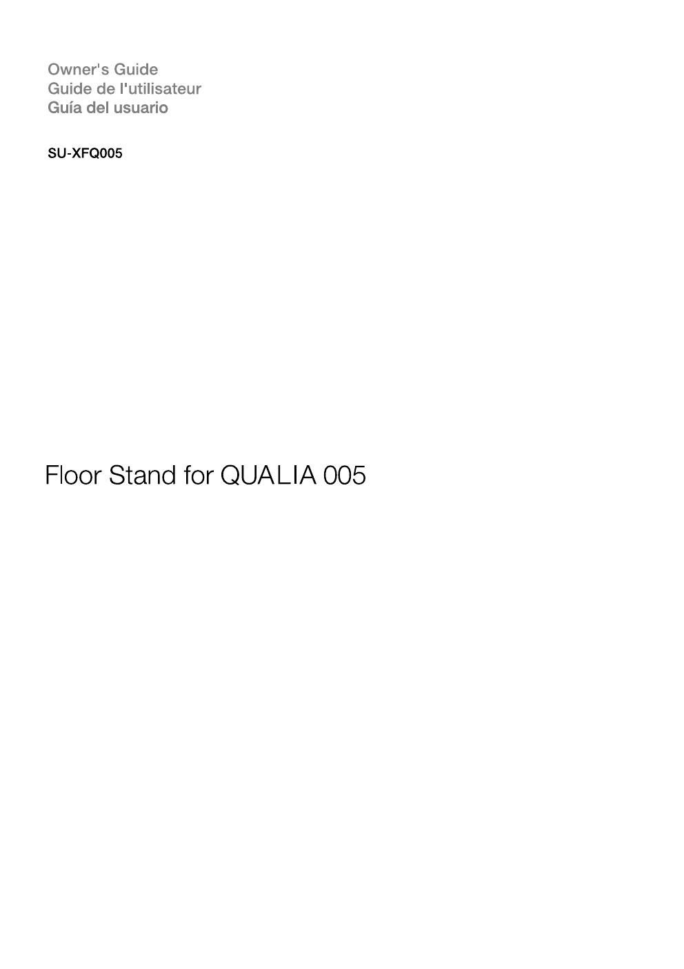 sony su xfq 005 owners manual