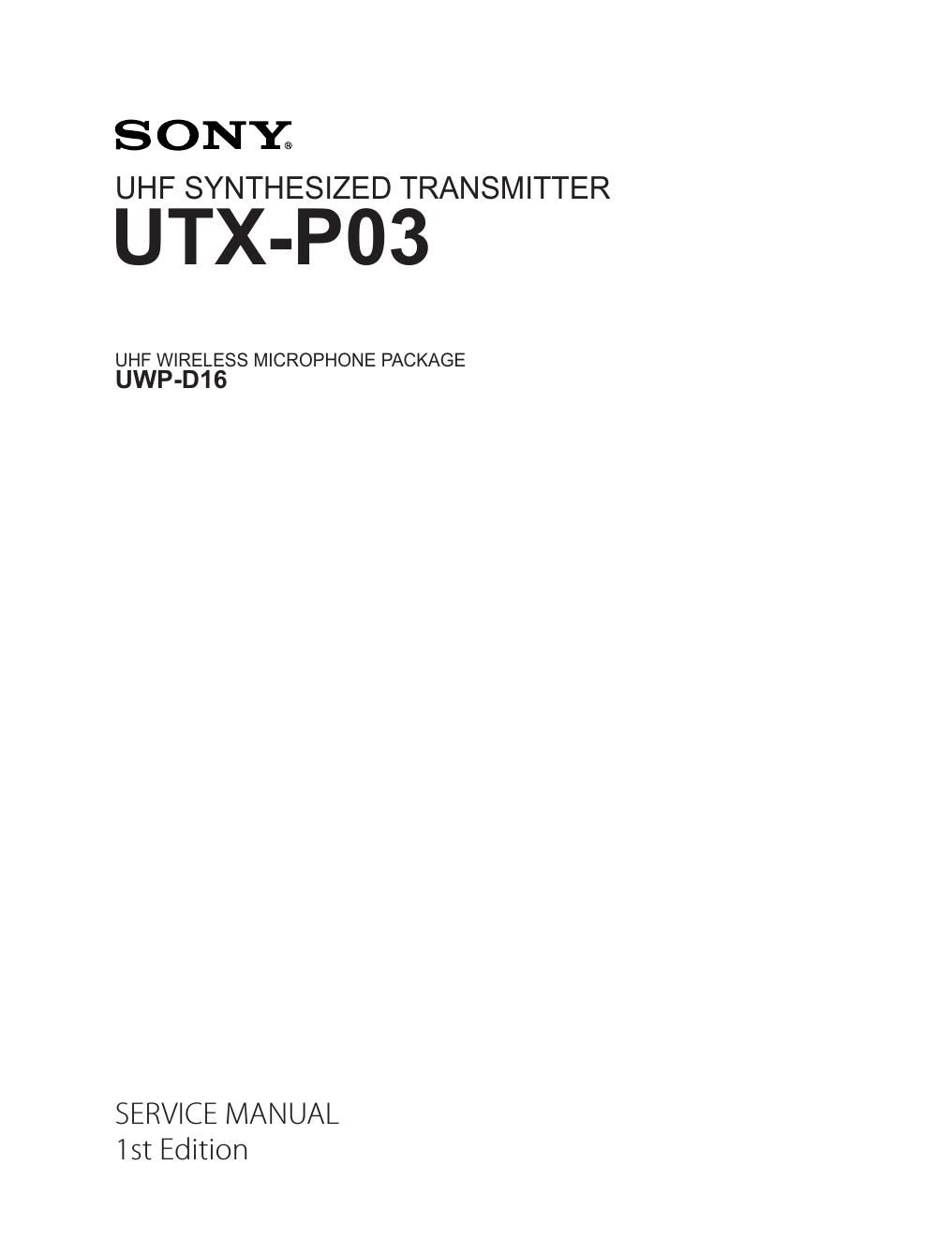 sony utx p03 transmitter service manual
