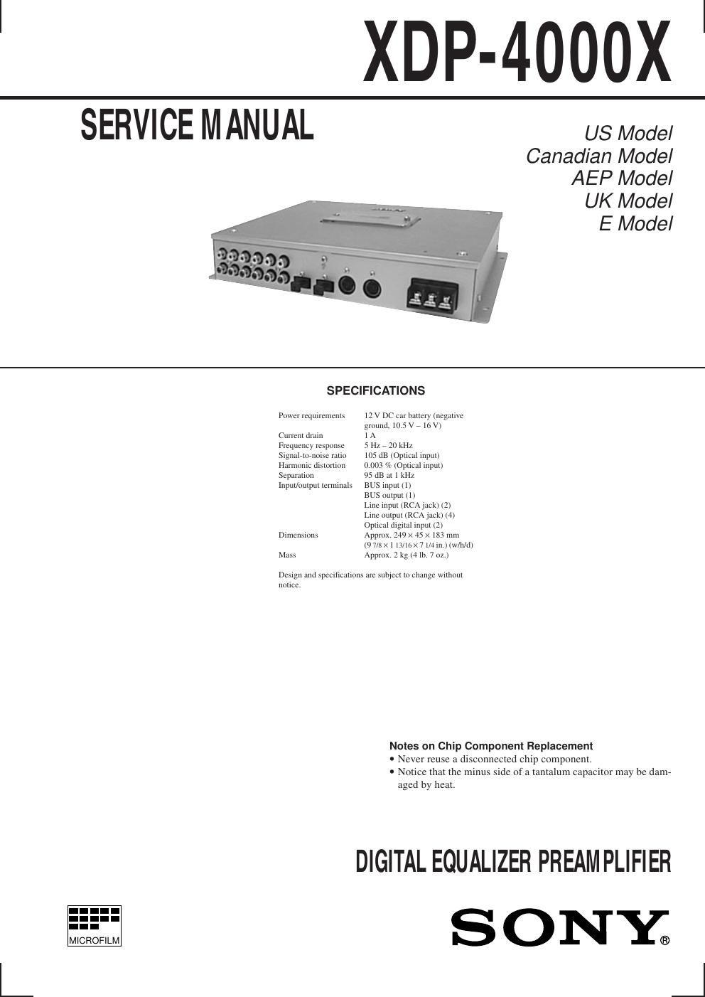 sony xdp 4000 x service manual