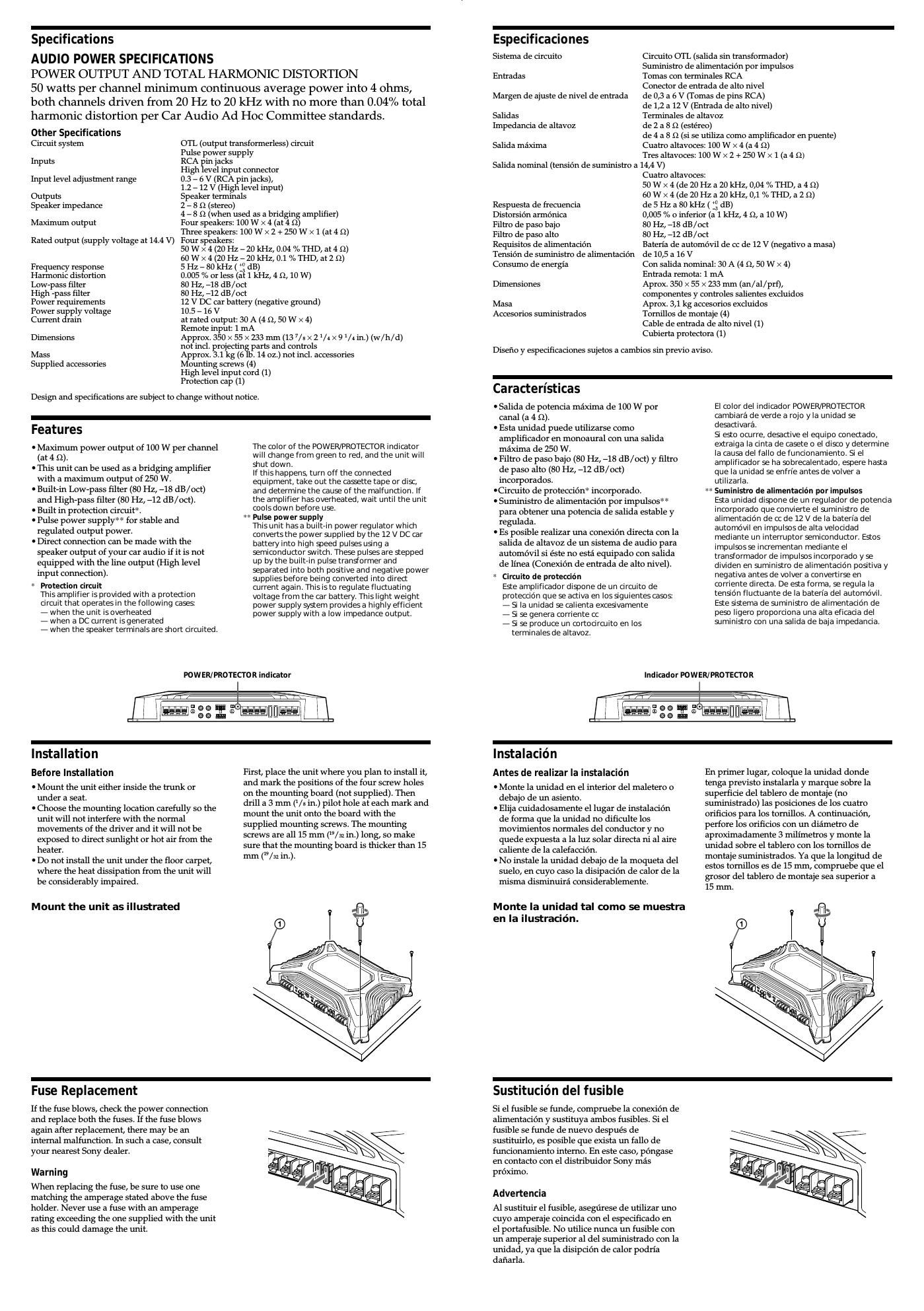 sony xm 504 z owners manual