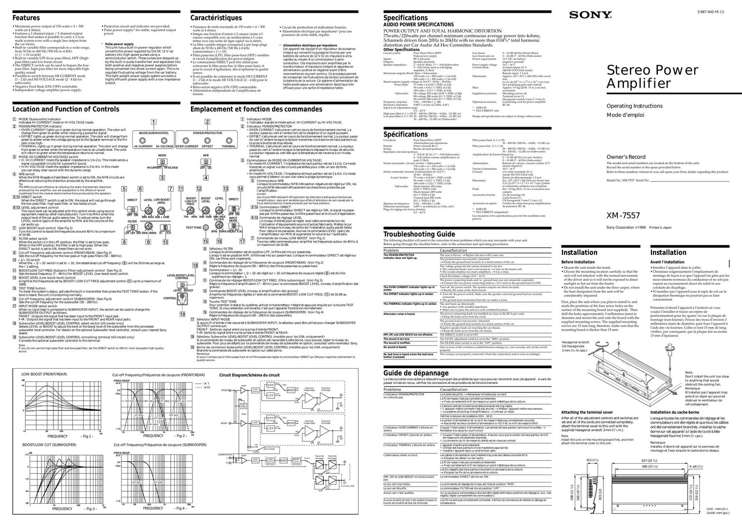sony xm 7557 owners manual