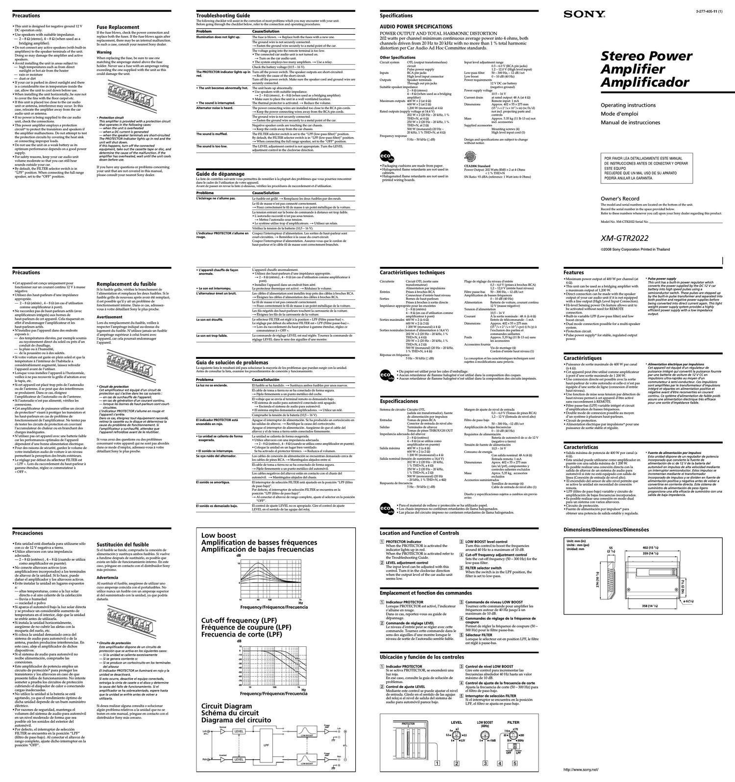 sony xmgtr 2022 owners manual