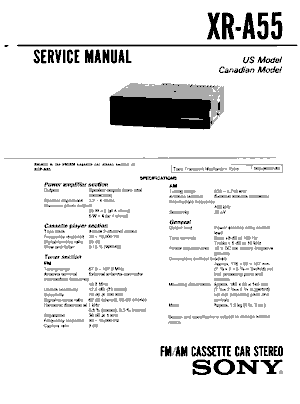 sony xr a 55 service manual
