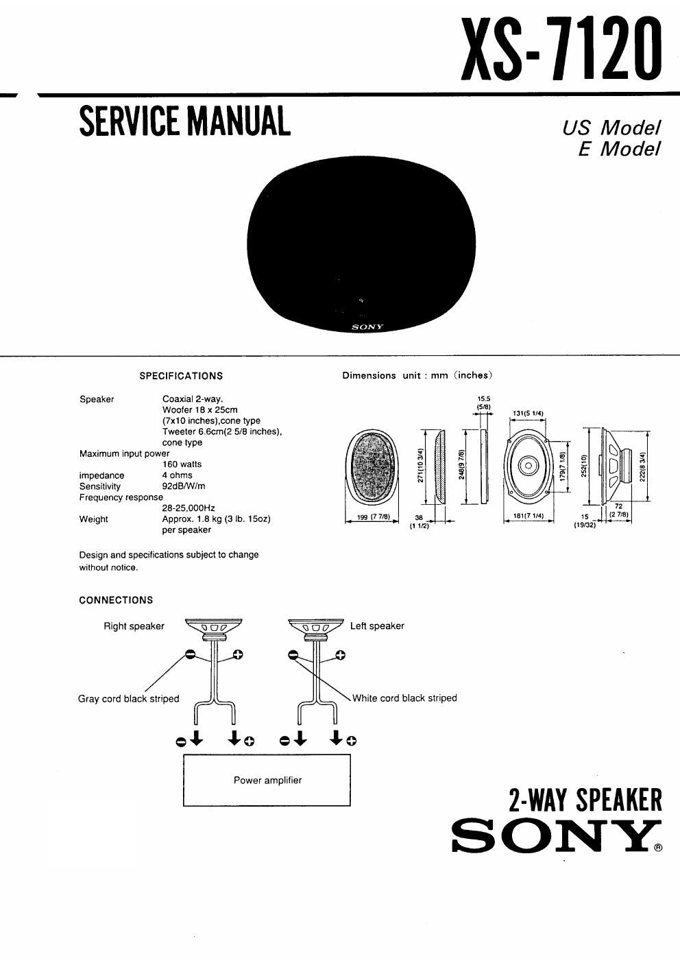 sony xs 7120 service manual