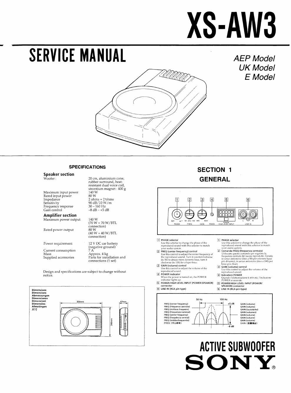 sony xs aw 3 service manual